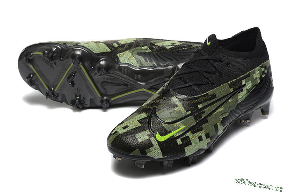 Men's Nike Phantom GX Elite FG Firm Ground Low-Tops Football Boots - Black/Camo/Yellow 3