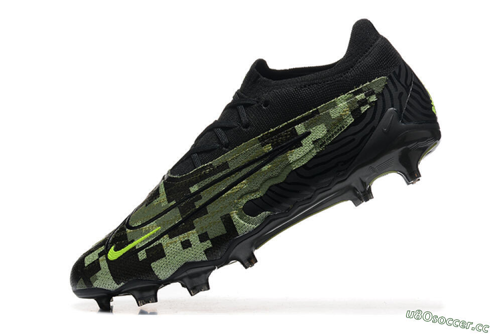 Men's Nike Phantom GX Elite FG Firm Ground Low-Tops Football Boots - Black/Camo/Yellow 8