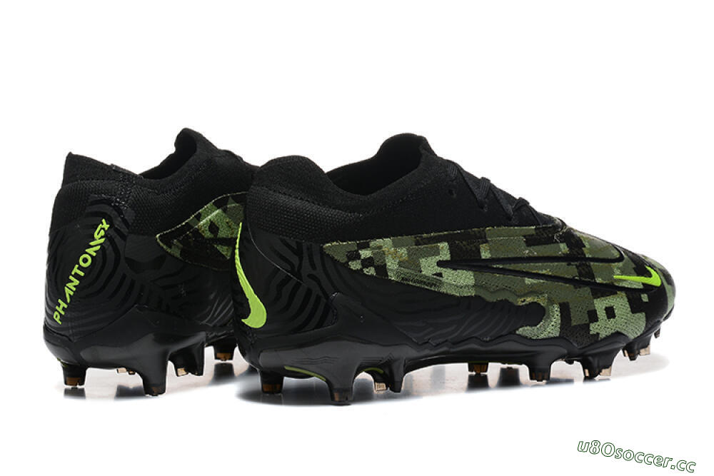 Men's Nike Phantom GX Elite FG Firm Ground Low-Tops Football Boots - Black/Camo/Yellow 9