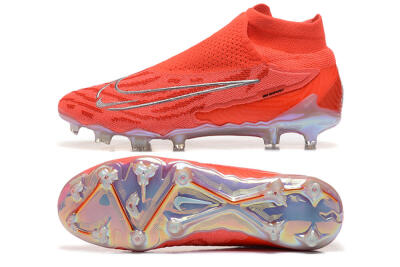 Men's Nike Phantom GX DF Elite FG Firm Ground High-Tops Football Boots - Red/Silver