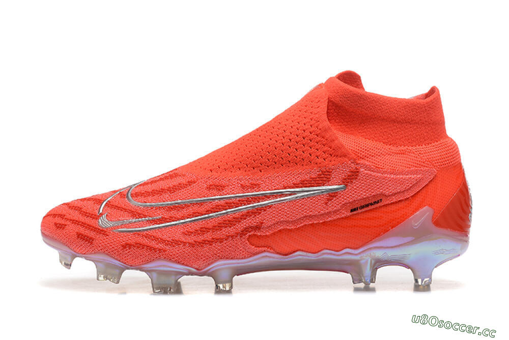 Men's Nike Phantom GX DF Elite FG Firm Ground High-Tops Football Boots - Red/Silver 0