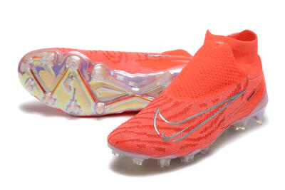 Men's Nike Phantom GX DF Elite FG Firm Ground High-Tops Football Boots - Red/Silver