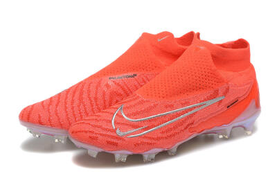 Men's Nike Phantom GX DF Elite FG Firm Ground High-Tops Football Boots - Red/Silver