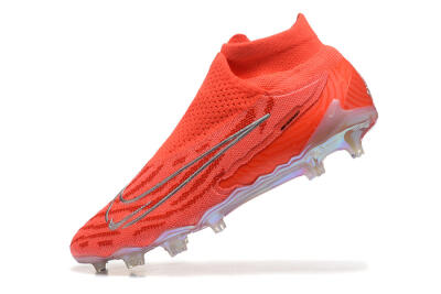 Men's Nike Phantom GX DF Elite FG Firm Ground High-Tops Football Boots - Red/Silver