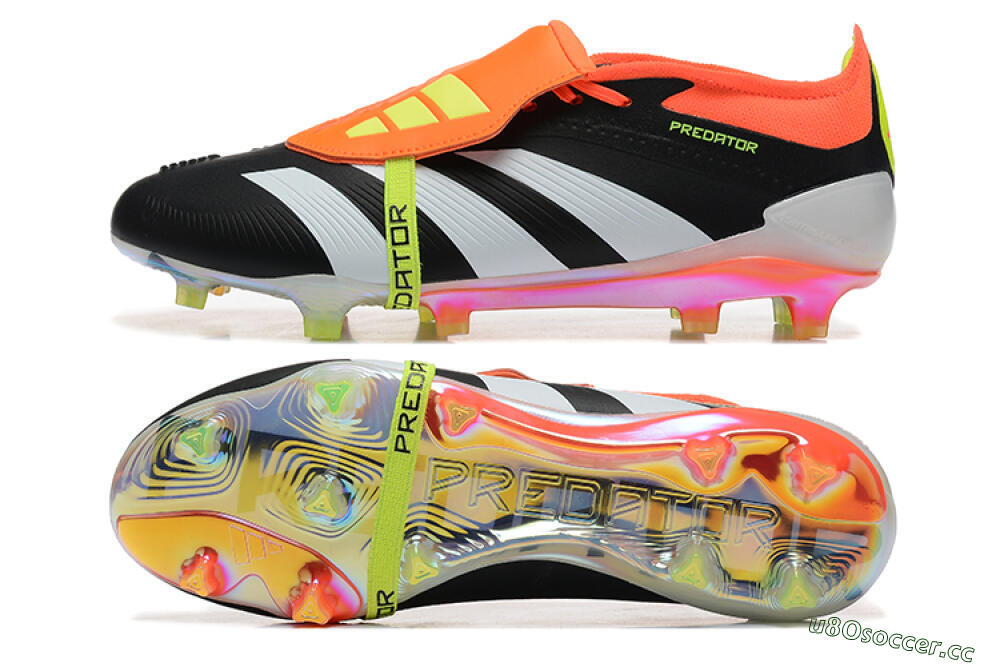 Men's Adidas Predator Elite Foldover Tongue FG Firm Ground Low-Tops Football Boots - White/Black/Red 1