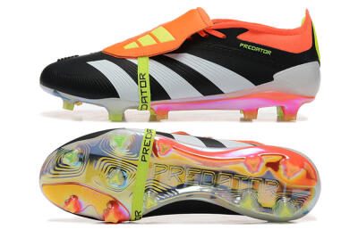 Men's Adidas Predator Elite Foldover Tongue FG Firm Ground Low-Tops Football Boots - White/Black/Red