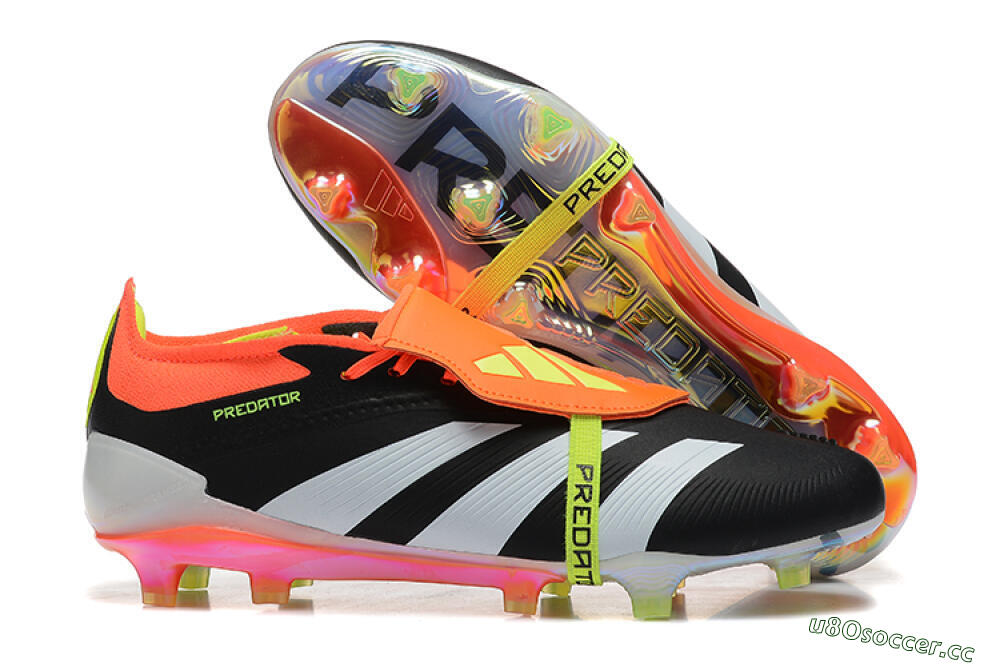 Men's Adidas Predator Elite Foldover Tongue FG Firm Ground Low-Tops Football Boots - White/Black/Red 2