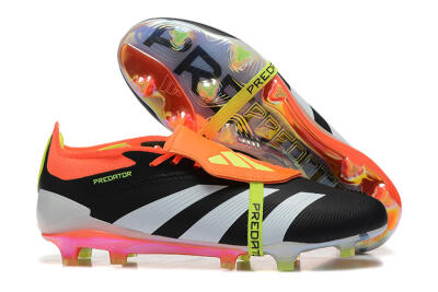 Men's Adidas Predator Elite Foldover Tongue FG Firm Ground Low-Tops Football Boots - White/Black/Red