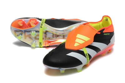 Men's Adidas Predator Elite Foldover Tongue FG Firm Ground Low-Tops Football Boots - White/Black/Red