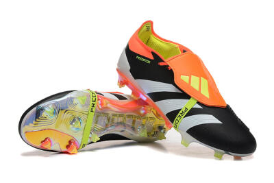 Men's Adidas Predator Elite Foldover Tongue FG Firm Ground Low-Tops Football Boots - White/Black/Red