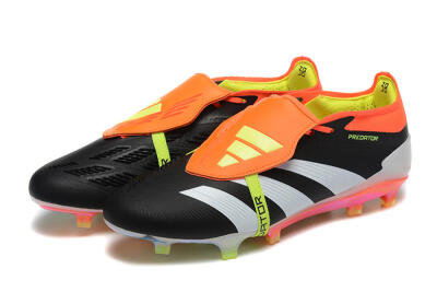 Men's Adidas Predator Elite Foldover Tongue FG Firm Ground Low-Tops Football Boots - White/Black/Red