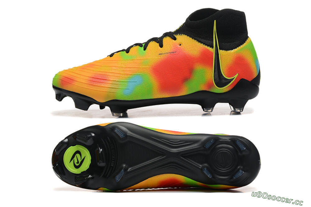 Men's Nike Phantom Luna Elite NU FG Firm Ground High-Tops Football Boots - Black/Rainbow 1