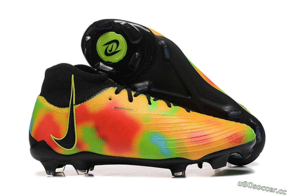 Men's Nike Phantom Luna Elite NU FG Firm Ground High-Tops Football Boots - Black/Rainbow 2
