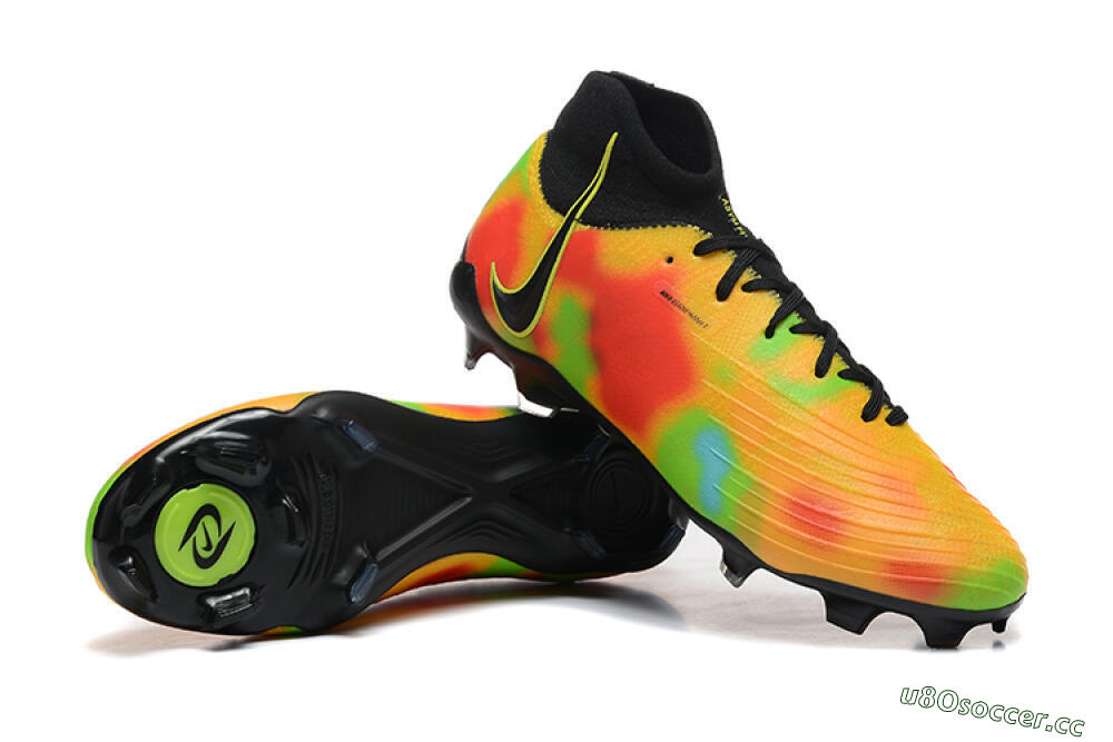 Men's Nike Phantom Luna Elite NU FG Firm Ground High-Tops Football Boots - Black/Rainbow 4