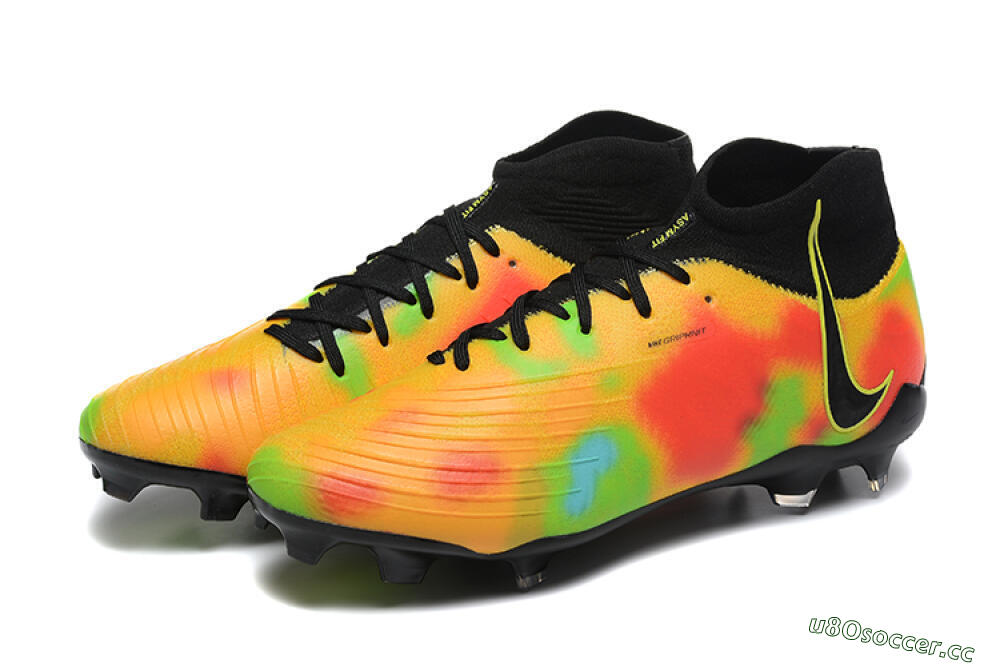 Men's Nike Phantom Luna Elite NU FG Firm Ground High-Tops Football Boots - Black/Rainbow 5