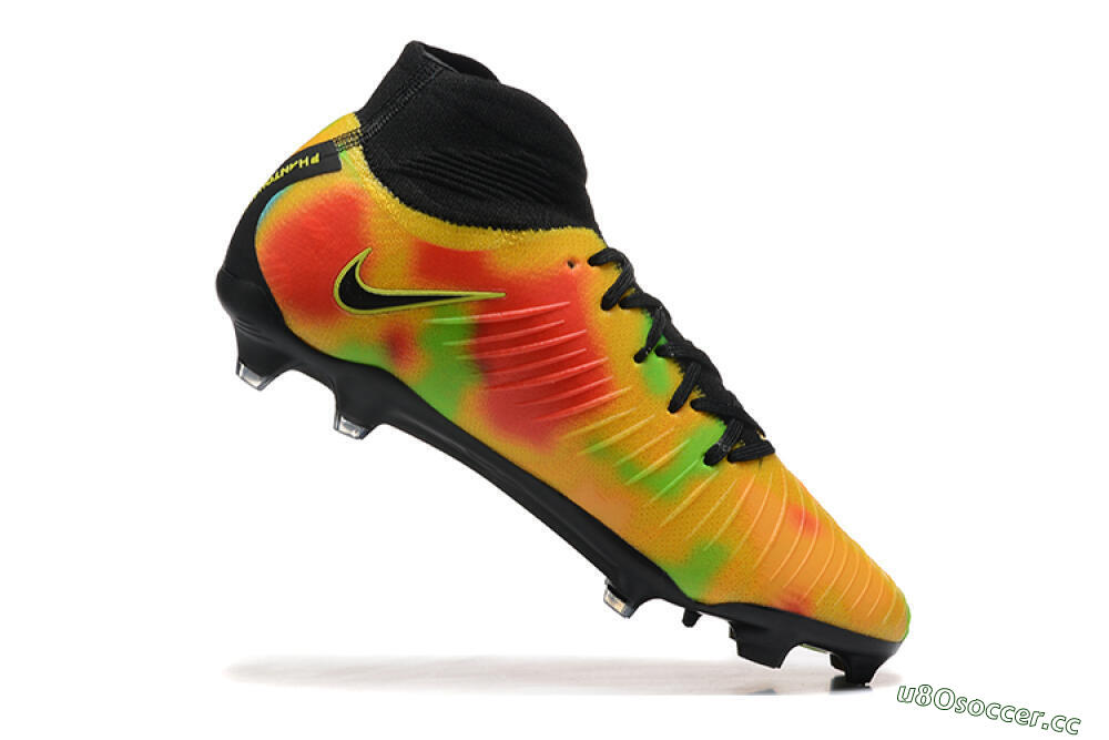 Men's Nike Phantom Luna Elite NU FG Firm Ground High-Tops Football Boots - Black/Rainbow 7