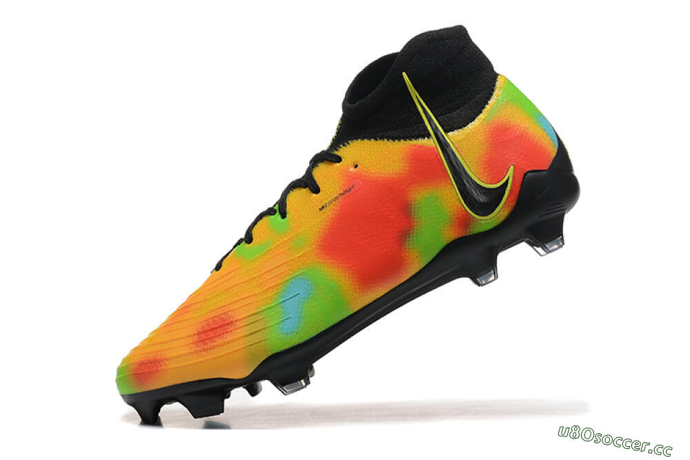 Men's Nike Phantom Luna Elite NU FG Firm Ground High-Tops Football Boots - Black/Rainbow 8