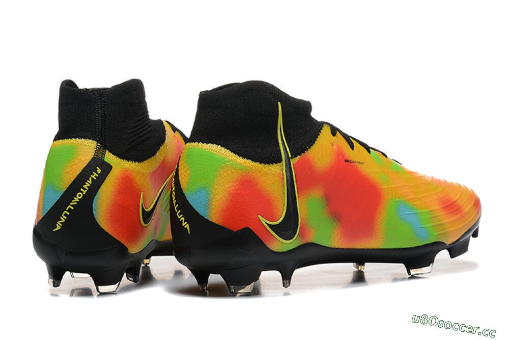 Men's Nike Phantom Luna Elite NU FG Firm Ground High-Tops Football Boots - Black/Rainbow 9