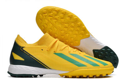 Men's Adidas X Crazyfast.3 TF Artificial Turf Low-Tops Football Shoes - Yellow/Blue/White