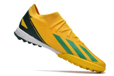Men's Adidas X Crazyfast.3 TF Artificial Turf Low-Tops Football Shoes - Yellow/Blue/White