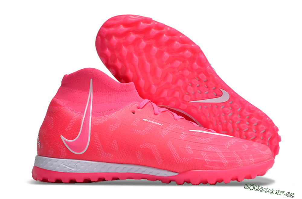 Men's Nike Phantom Luna Elite NU TF Artificial Turf High-Tops Football Shoes - Pink/White 2