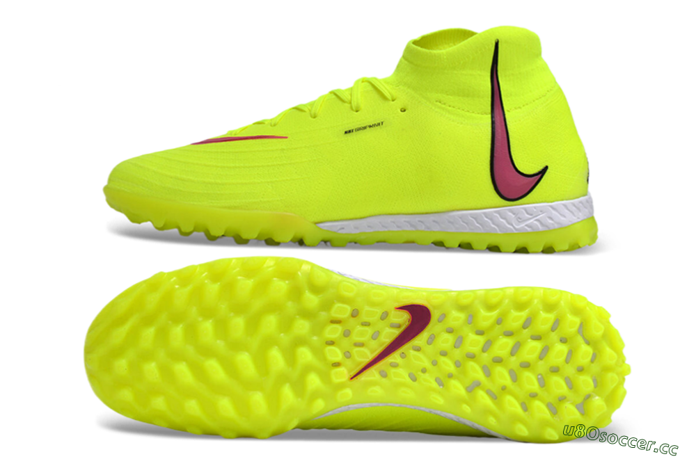 Men's Nike Phantom Luna Elite NU TF Artificial Turf High-Tops Football Shoes - Yellow/Red/White 1
