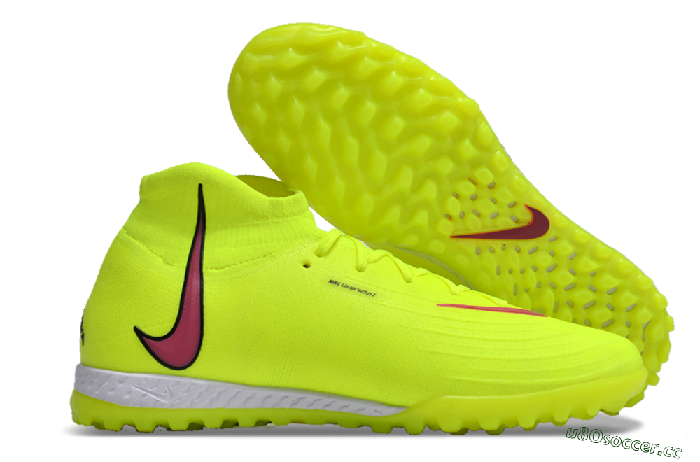 Men's Nike Phantom Luna Elite NU TF Artificial Turf High-Tops Football Shoes - Yellow/Red/White 2
