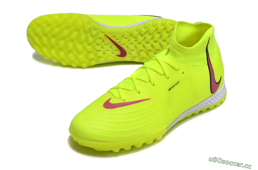 Men's Nike Phantom Luna Elite NU TF Artificial Turf High-Tops Football Shoes - Yellow/Red/White 3