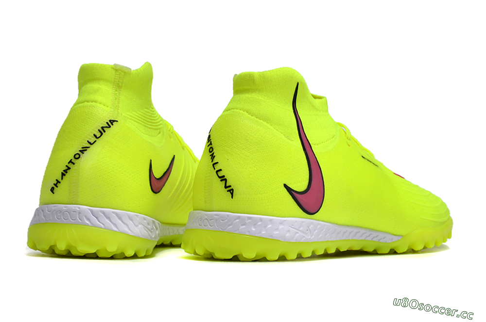 Men's Nike Phantom Luna Elite NU TF Artificial Turf High-Tops Football Shoes - Yellow/Red/White 6