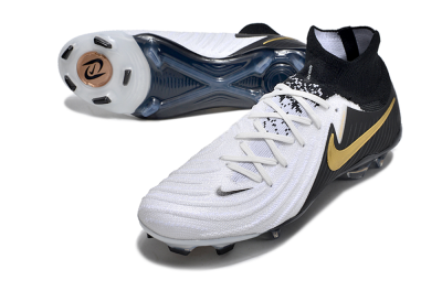 Men's Nike Phantom Luna Elite NU FG Firm Ground High-Tops Football Boots - White/Black/Gold