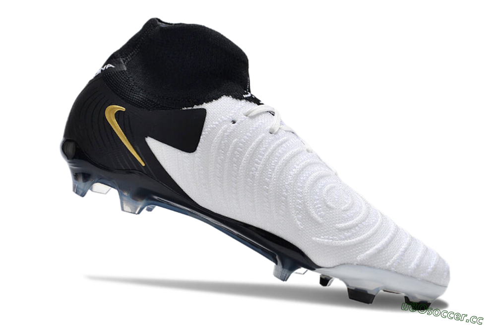 Men's Nike Phantom Luna Elite NU FG Firm Ground High-Tops Football Boots - White/Black/Gold 4