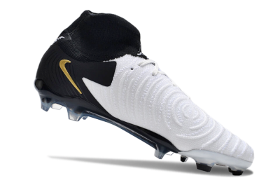 Men's Nike Phantom Luna Elite NU FG Firm Ground High-Tops Football Boots - White/Black/Gold
