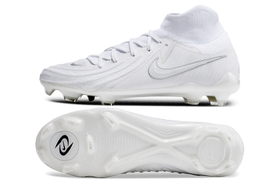 Men's Nike Phantom Luna Elite NU FG Firm Ground High-Tops Football Boots - White/Silver
