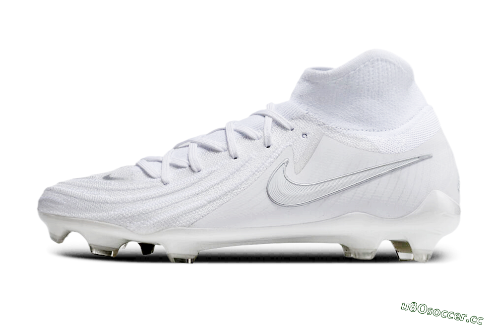Men's Nike Phantom Luna Elite NU FG Firm Ground High-Tops Football Boots - White/Silver 0
