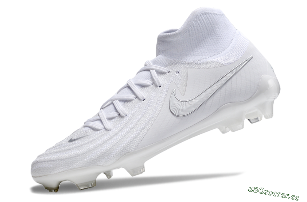 Men's Nike Phantom Luna Elite NU FG Firm Ground High-Tops Football Boots - White/Silver 5