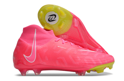 Men's Nike Phantom Luna Elite NU FG Firm Ground High-Tops Football Boots - Pink/White/Yellow