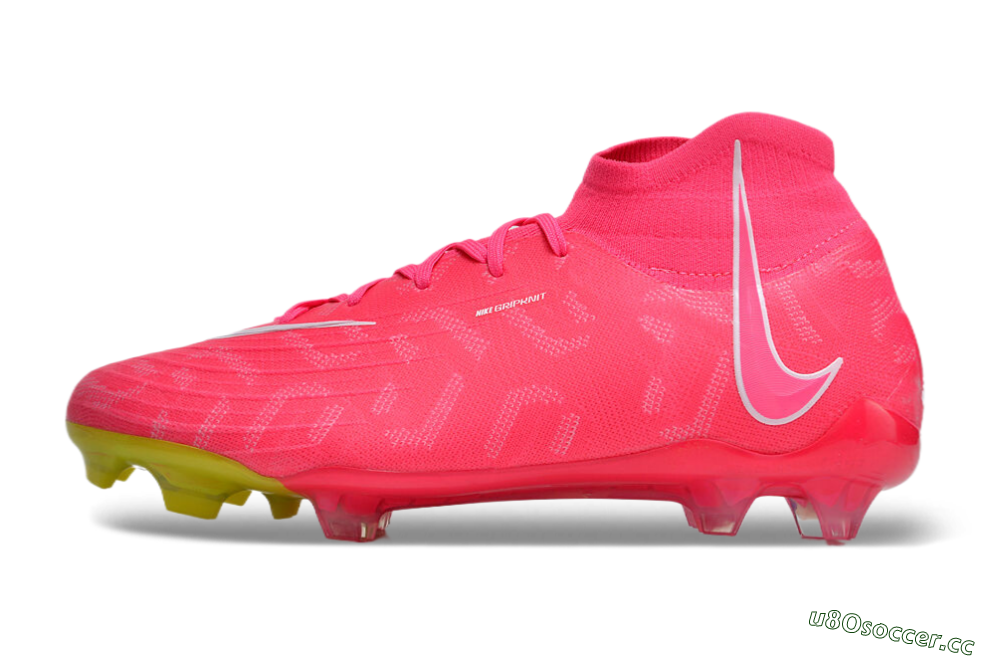 Men's Nike Phantom Luna Elite NU FG Firm Ground High-Tops Football Boots - Pink/White/Yellow 0