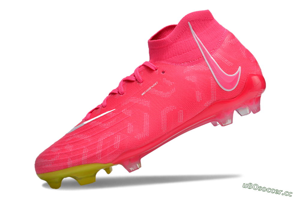 Men's Nike Phantom Luna Elite NU FG Firm Ground High-Tops Football Boots - Pink/White/Yellow 5
