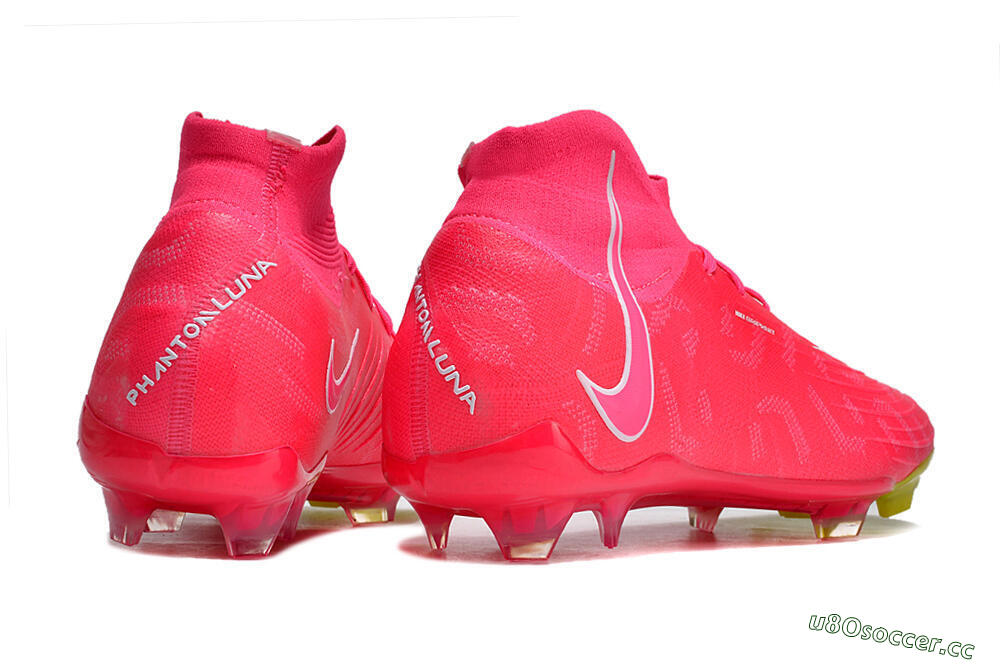 Men's Nike Phantom Luna Elite NU FG Firm Ground High-Tops Football Boots - Pink/White/Yellow 6