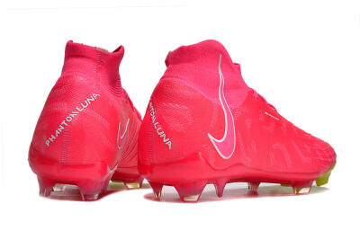 Men's Nike Phantom Luna Elite NU FG Firm Ground High-Tops Football Boots - Pink/White/Yellow
