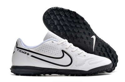 Men's Nike Tiempo Legend 9 Club TF Artificial Turf Low-Tops Football Shoes - White/Black
