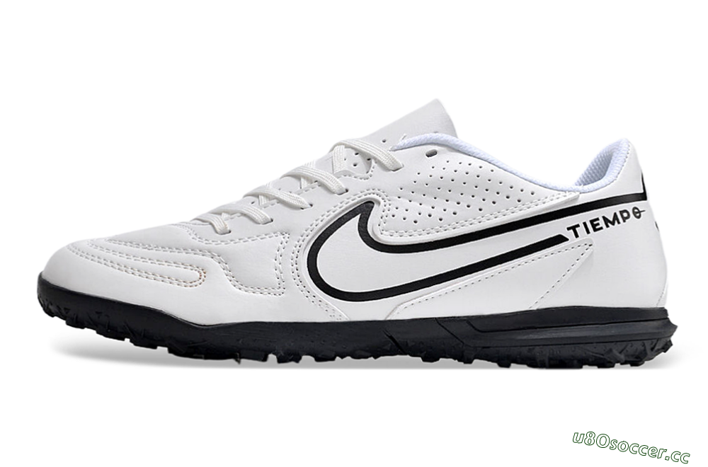 Men's Nike Tiempo Legend 9 Club TF Artificial Turf Low-Tops Football Shoes - White/Black 0