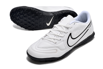 Men's Nike Tiempo Legend 9 Club TF Artificial Turf Low-Tops Football Shoes - White/Black