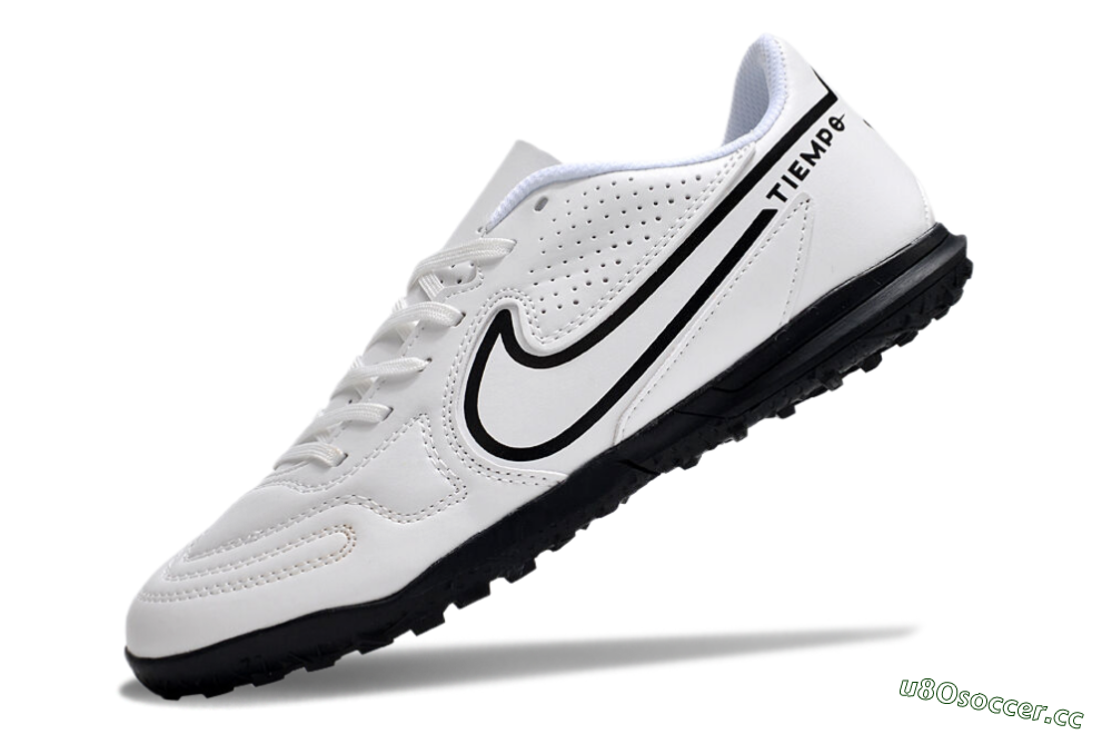 Men's Nike Tiempo Legend 9 Club TF Artificial Turf Low-Tops Football Shoes - White/Black 5