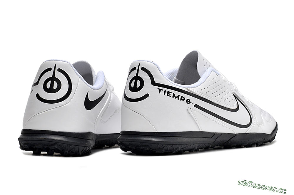 Men's Nike Tiempo Legend 9 Club TF Artificial Turf Low-Tops Football Shoes - White/Black 6