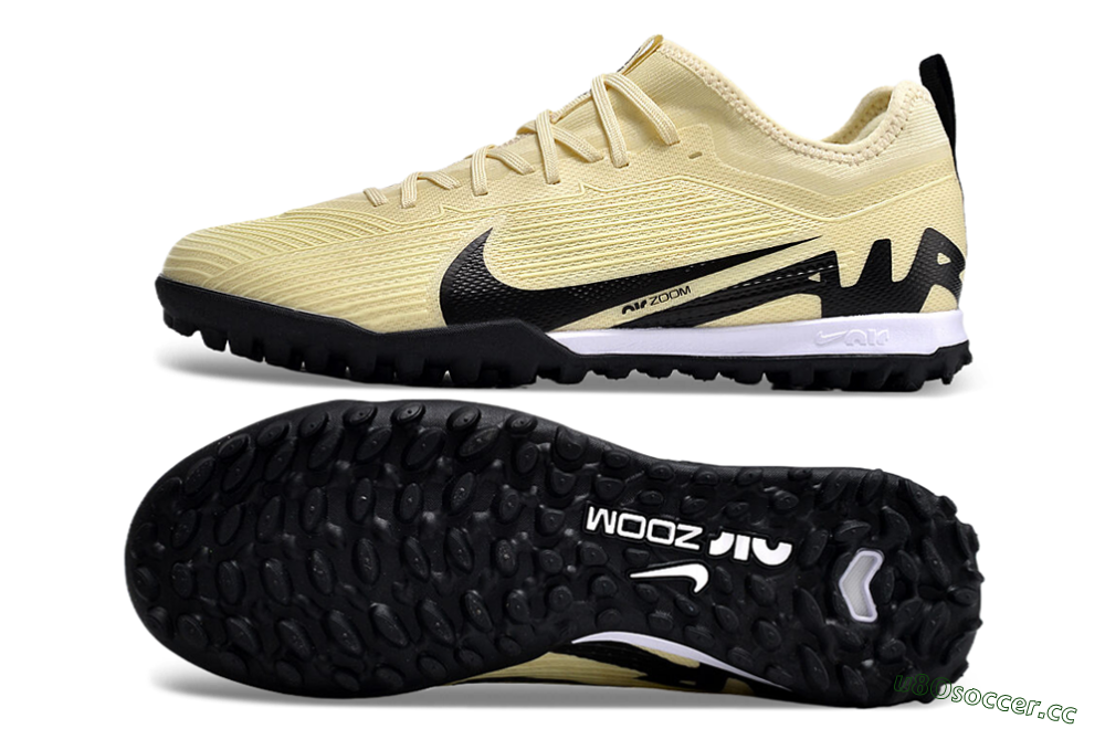 Men's Nike Air Zoom Mercurial Vapor 15 Pro TF Artificial Turf Low-Tops Football Shoes - Beige/Black/White 1