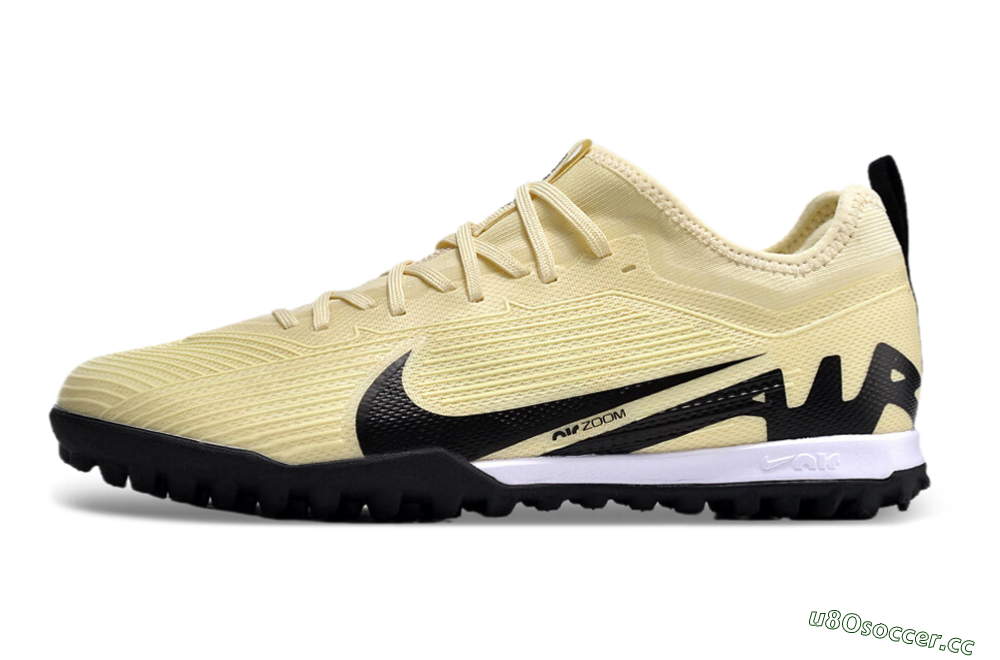 Men's Nike Air Zoom Mercurial Vapor 15 Pro TF Artificial Turf Low-Tops Football Shoes - Beige/Black/White 0