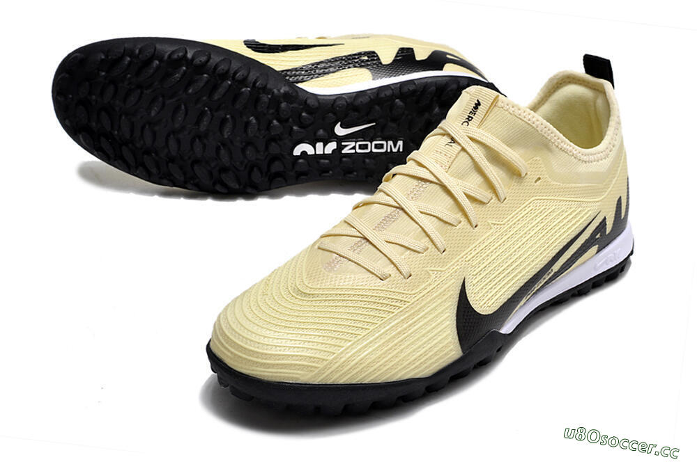 Men's Nike Air Zoom Mercurial Vapor 15 Pro TF Artificial Turf Low-Tops Football Shoes - Beige/Black/White 3