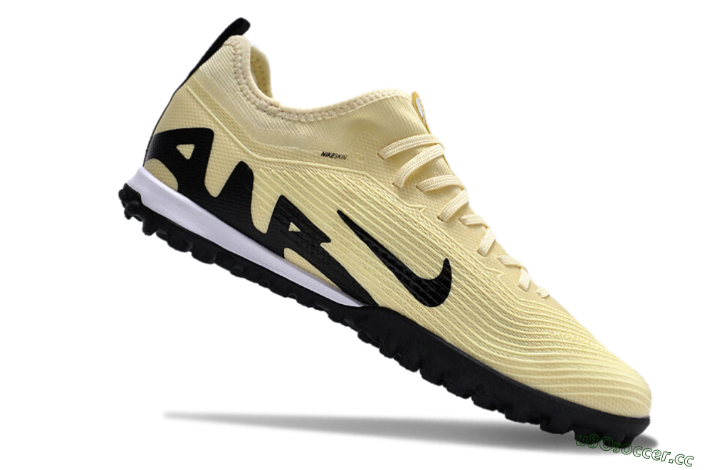 Men's Nike Air Zoom Mercurial Vapor 15 Pro TF Artificial Turf Low-Tops Football Shoes - Beige/Black/White 4