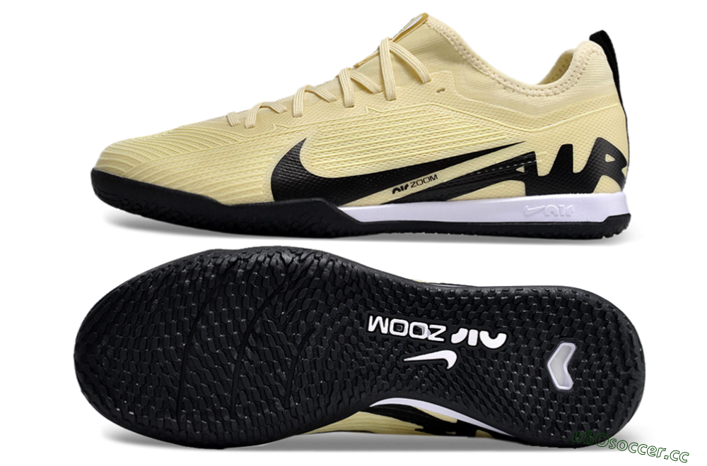 Men's Nike Air Zoom Mercurial Vapor 15 Pro IC Indoor & Futsal Low-Tops Football Shoes - Beige/Black/White 1